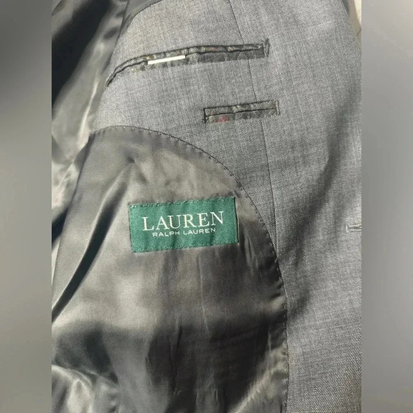 Lauren Ralph Lauren Blazer Jacket Men's 44L Gray Classic Solid - Picture 10 of 11